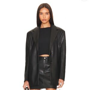 Ezra Black Leather Blazer
